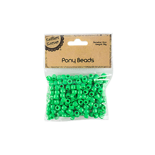 Pony Beads 50gm Green KK